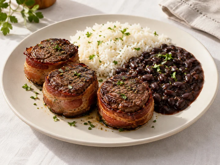 Bacon-wrapped beef
